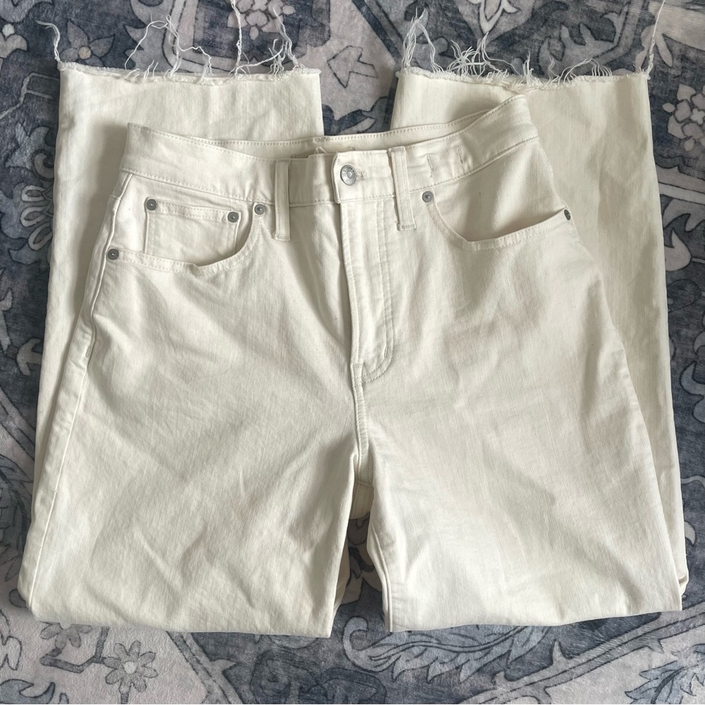 Madewell Perfect Vintage Wide-Leg Crop Jean in Ecru